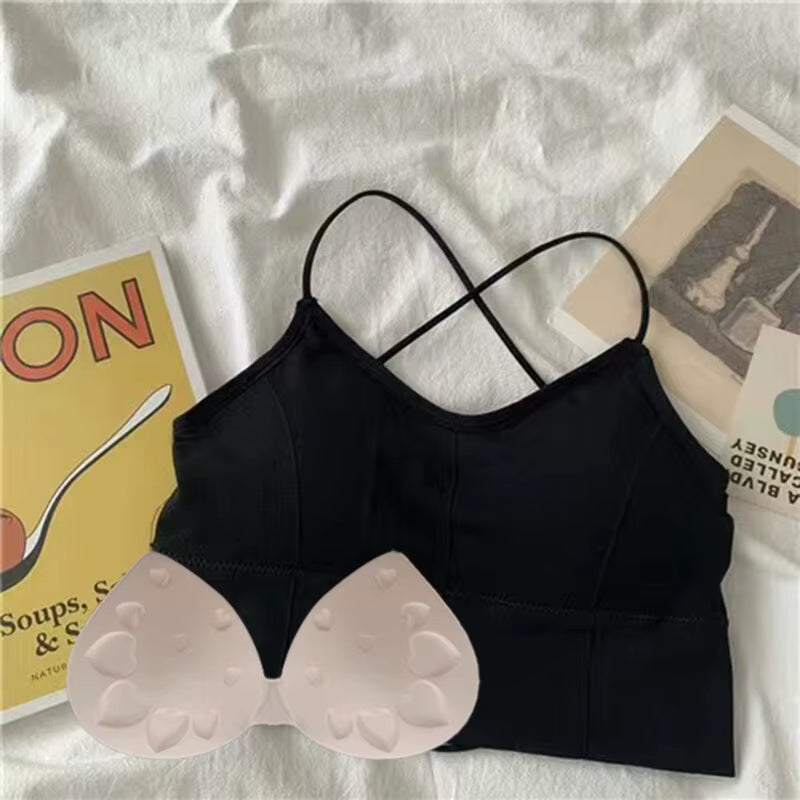 Women Cross Strap Sports Bra Top Women Push up Sport Bra Yoga Gym Crop Top Brassiere Fitness Top Sport Bra Breathable Bras
