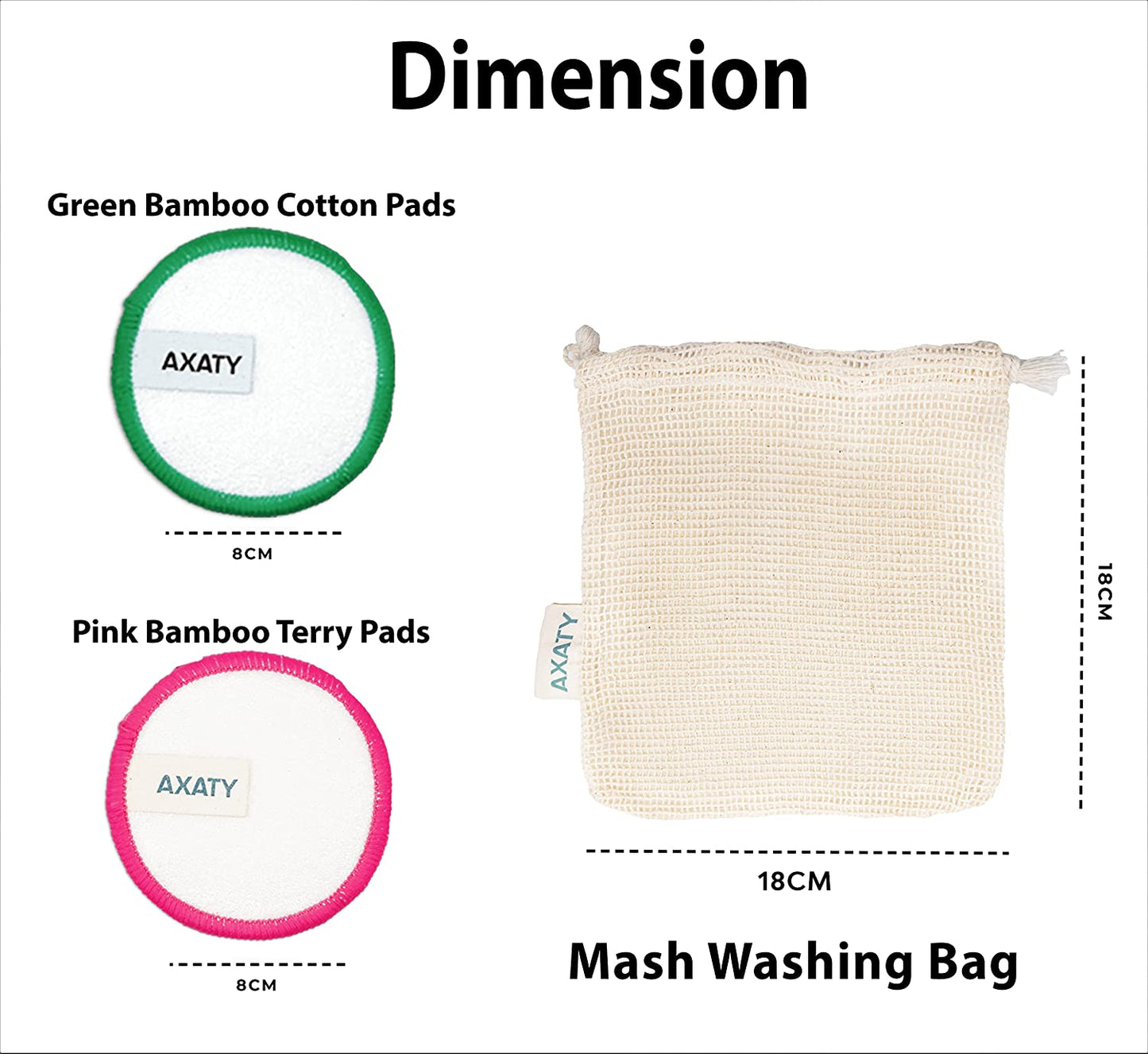 3-Layers 20 Reusable Makeup Remover Pads-Organic Bamboo Cotton Pads Eco-Friendly Reusable Face Pads Makeup Remover for All Skin Types with Cotton Draw String Laundry Bag (8CM) (20 PADS SET)