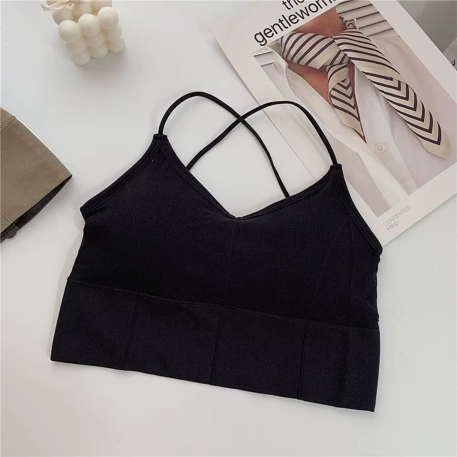 Women Cross Strap Sports Bra Top Women Push up Sport Bra Yoga Gym Crop Top Brassiere Fitness Top Sport Bra Breathable Bras