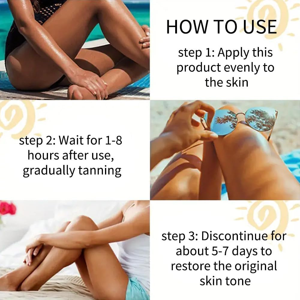 Carrot Tanning Gel, Contains Carotene Tanning Accelerator, Tanning Accelerator Cream for Sunbeds,Summer Beach Bath Bronze Long-Lasting Self-Tanning Waterproof Tanning Cream-100Ml