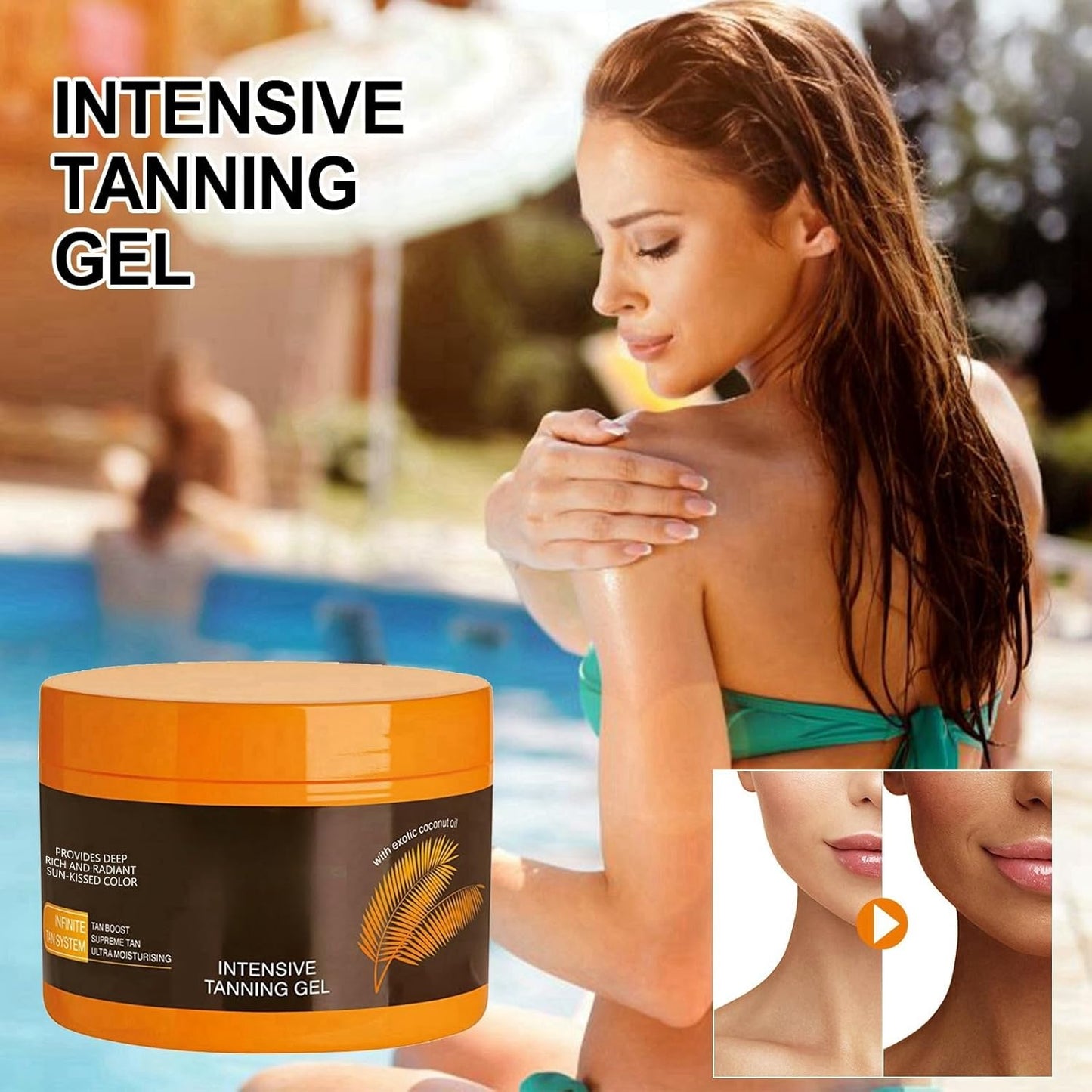 Luxury-Intensive Tanning Gel,Extreme Dark Intensive Tanning Luxe-Gel, Natural Tanning Accelerator Cream Gel, Deluxe Intense Tanning Gel for Outdoor Sunlight,Sunbed Tanning Accelerator,Tan Accelerator