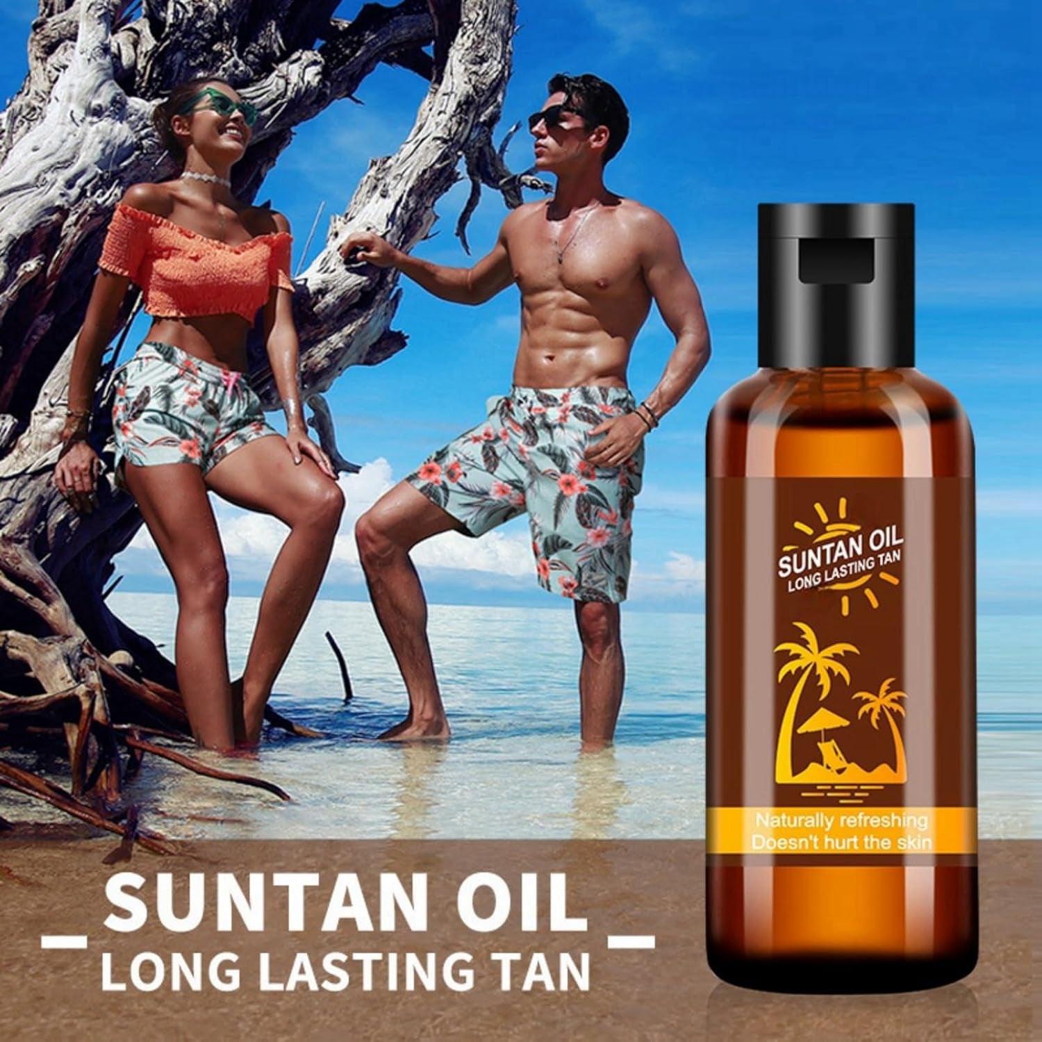 2Pcs Tanning Oil,Tanning Accelerator Oil,Sunbed Tanning Accelerator Effective in Sunbed Outdoor Sun,Extreme Dark Intensive Tanning Oil,Natural Ingredients Intensive Tanning Gel,Tan Accelerator Gel