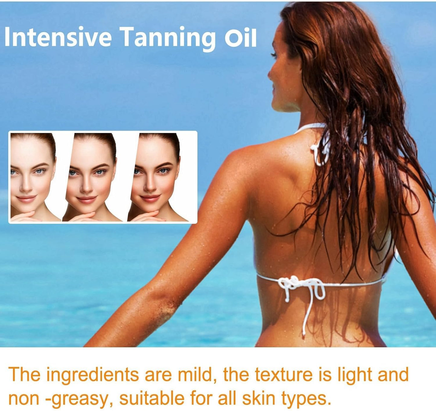 2Pcs Tanning Oil,Tanning Accelerator Oil,Sunbed Tanning Accelerator Effective in Sunbed Outdoor Sun,Extreme Dark Intensive Tanning Oil,Natural Ingredients Intensive Tanning Gel,Tan Accelerator Gel
